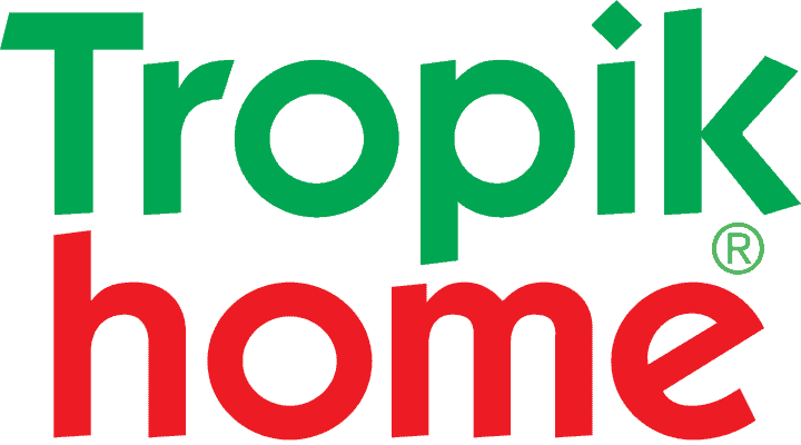 Tropik Home green and red brand logo.